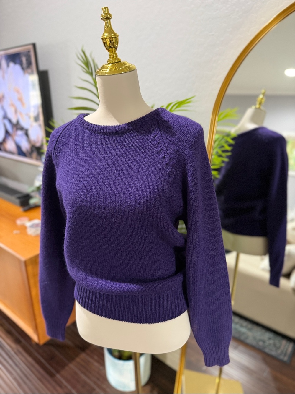 Vintage L.L.Bean Purple Wool Crewneck Sweater | Size S
